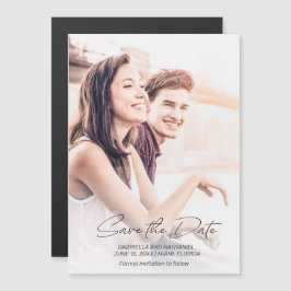 オリジナルの2枚の写真が使えるシンプルな結婚式のSave The Da マグネット招待状