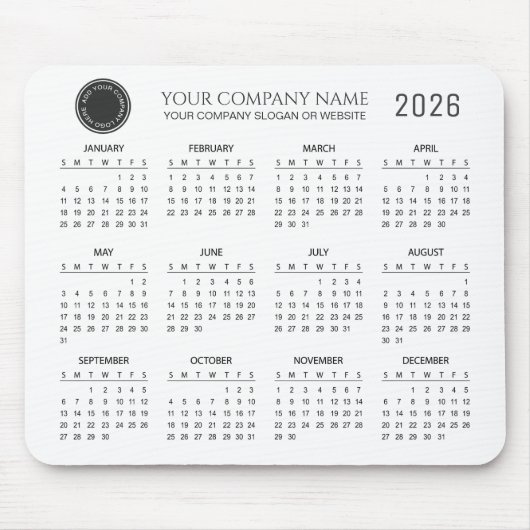 オリジナルの2026年会社カレンダーを作成 | マウスパッド (正面)