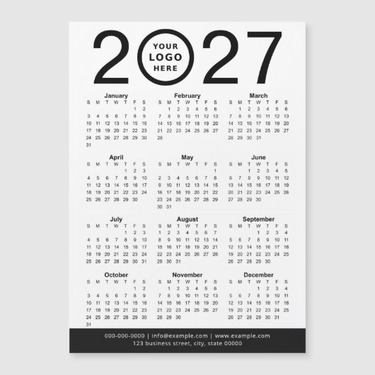 オリジナルの2027年ビジネスロゴカレンダー作成 (正面)