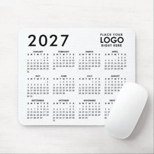 オリジナルの2027年版ビジネス用ロゴ入りカレンダー マウスパッド