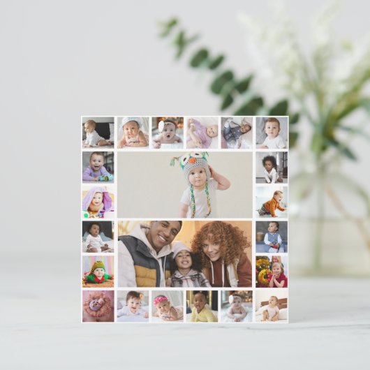 オリジナルの22枚写真コラージュをデザイン カード (スタンド正面)