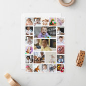 オリジナルの22枚写真コラージュ額装アートをデザインしよう ノートカード (正面/裏面インサイチュ)