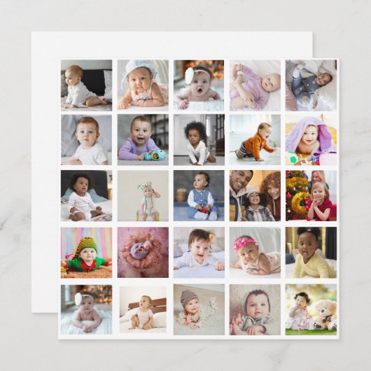 オリジナルの25枚写真コラージュをデザインしよう シーズンカード (正面/裏面)