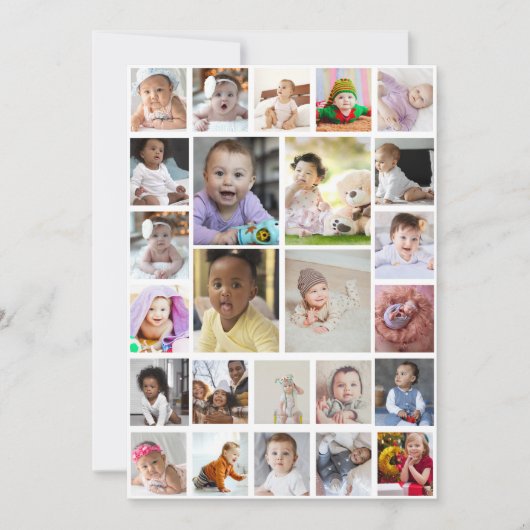 オリジナルの25枚写真コラージュ額装アートをデザイン ノートカード (正面)