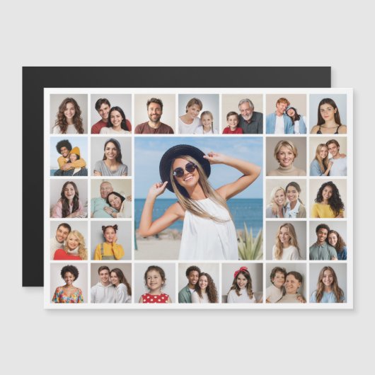 オリジナルの27枚の写真コラージュマグネットカードを作成する (正面/裏面)