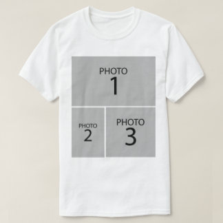 オリジナルの3枚の写真コラージュを作成する Tシャツ