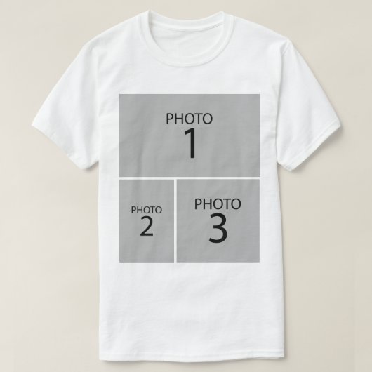 オリジナルの3枚の写真コラージュを作成する Tシャツ (デザイン正面)
