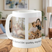 オリジナルの3枚の写真入りカスタム名言グッズ コーヒーマグカップ
