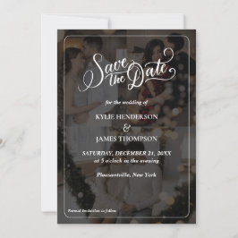 オリジナルの3枚写真コラージュ Save The Dateをデザインする 招待状