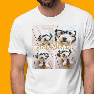 オリジナルの4枚のフォトコラージュ - スクリプト名 Tシャツ