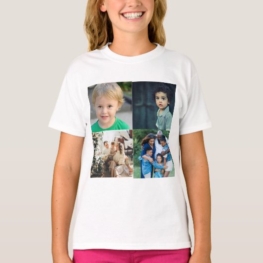 オリジナルの4枚フォトコラージュを作成 Tシャツ (正面)