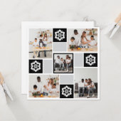 オリジナルの5枚の写真を花のデザインでコラージュする カード (正面/裏面インサイチュ)