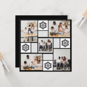 オリジナルの5枚の写真を花のデザインでコラージュする カード (正面/裏面インサイチュ)