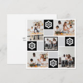 オリジナルの5枚の写真を花のデザインでコラージュ シーズンカード (正面/裏面)