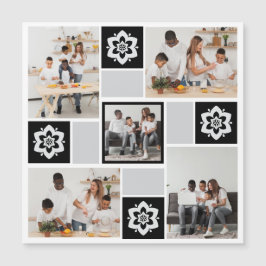 オリジナルの5枚の花のフォトコラージュをデザインしよう マグネット招待状