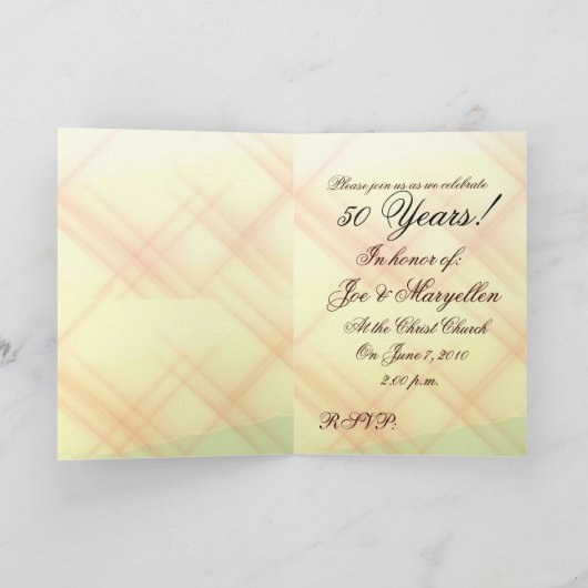 オリジナルの50周年記念招待状を作成 招待状 (内部)