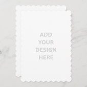 オリジナルの5" x 7" スカロップ招待状を作成 招待状 (正面/裏面)