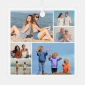 オリジナルの6枚の写真コラージュを作成 メタルオーナメント (正面)