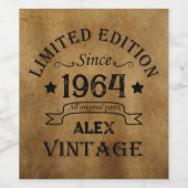 オリジナルの60歳の誕生日パーティーのデザイン ワインラベル (シングルラベル)