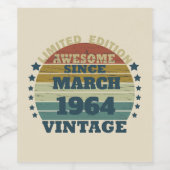 オリジナルの60歳の誕生日パーティーの個性的なグッズ ワインラベル (シングルラベル)