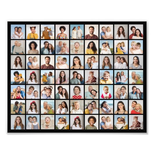 オリジナルの63枚写真コラージュ 写真拡大 フォトプリント (正面)