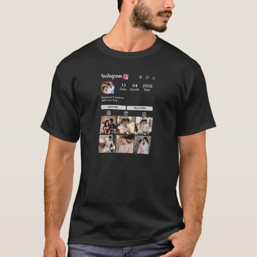 オリジナルの7枚フォトコラージュをデザイン Tシャツ (正面)