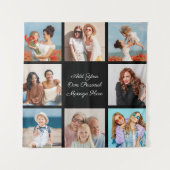 オリジナルの8枚の写真コラージュを作成して、あなたのメッセージを追加 タペストリー (正面)