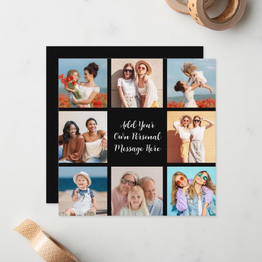 オリジナルの8枚の写真コラージュを作成して、あなたのメッセージを追加 ノートカード (正面/裏面インサイチュ)