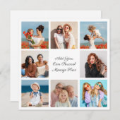 オリジナルの8枚の写真コラージュを作成して、あなたのメッセージを追加 招待状 (正面/裏面)