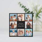 オリジナルの8枚の写真コラージュを作成して、あなたのメッセージを追加 招待状 (スタンド正面)