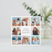 オリジナルの8枚の写真コラージュを作成 - あなたのメッセージを追加 招待状 (スタンド正面)