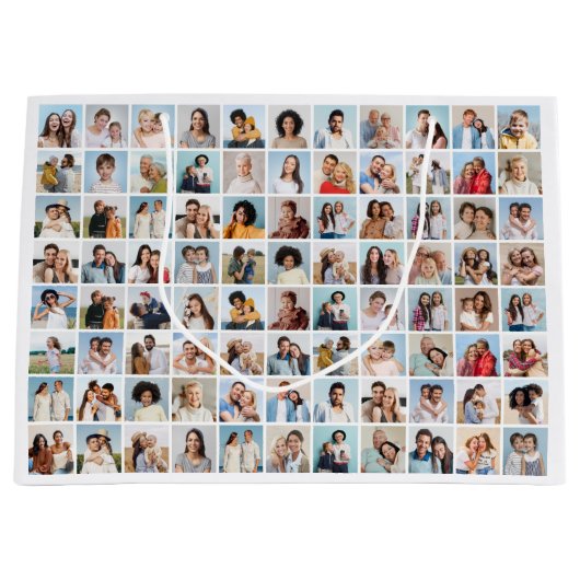 オリジナルの88枚写真コラージュを作成する ラージペーパーバッグ (正面)