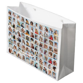 オリジナルの88枚写真コラージュを作成する ラージペーパーバッグ