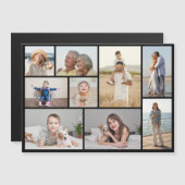 オリジナルの9枚の写真コラージュ磁石カード (正面/裏面)