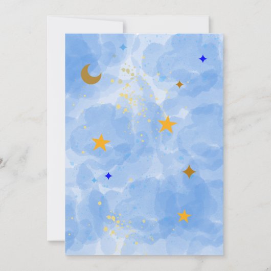 オリジナルの「きらきら星」のDIYテンプレート 招待状 (裏面)