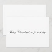 オリジナルの「今日であなたを # 日間愛してる」カード 招待状 (正面/裏面)