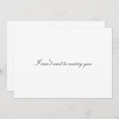 オリジナルの「結婚するのが楽しみだよ」ウェディングデーのカード 招待状 (正面/裏面)