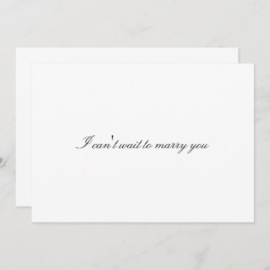オリジナルの「結婚するのが楽しみだよ」ウェディングデーのカード 招待状 (正面/裏面)