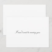 オリジナルの「結婚するのが楽しみ」ウェディングデーカード 招待状 (正面/裏面)