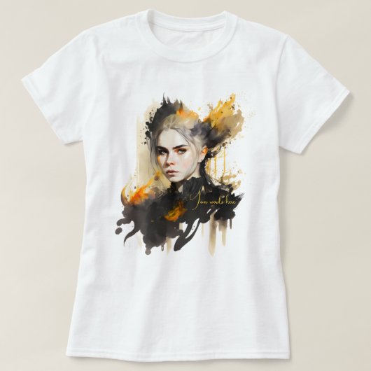 オリジナルの fiery Witchを作成する Tシャツ (デザイン正面)