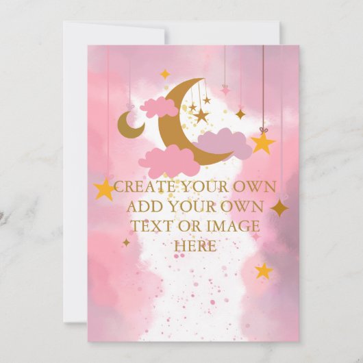 オリジナルのDIY トゥインクル トゥインクル リトル スターを追加 招待状 (正面)