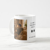 オリジナルのHome is where my dog is 写真を作成 コーヒーマグカップ (正面左)