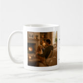 オリジナルのHome is where my dog is 写真を作成 コーヒーマグカップ (左)