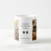 オリジナルのHome is where my dog is 写真を作成 コーヒーマグカップ (中央)