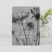 オリジナルのX-Ray+Wildflowers+B&W+ウェディング 招待状 (スタンド正面)