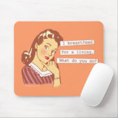 オリジナルは生きているレトロのお母さんのユーモアのために母乳で育てます マウスパッド (マウス)