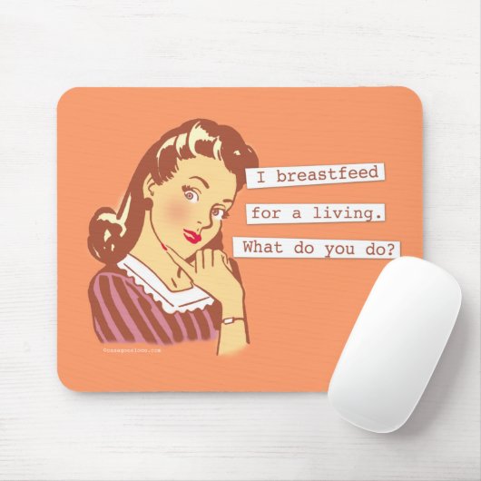 オリジナルは生きているレトロのお母さんのユーモアのために母乳で育てます マウスパッド (マウス)