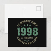 オリジナルは1998年から ヴィンテージ伝説の誕生日ギフト ポストカード (正面/裏面)