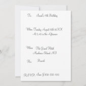 オリジナルひまわりフラワーペーパー パーティー 招待状 (裏面)