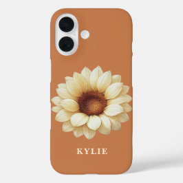 オリジナルひまわり名入れテラコッタ携帯ケース iPhone 16ケース